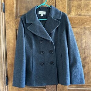 Michael Michael Kors Medium Grey Pea Coat - Women's Size Large